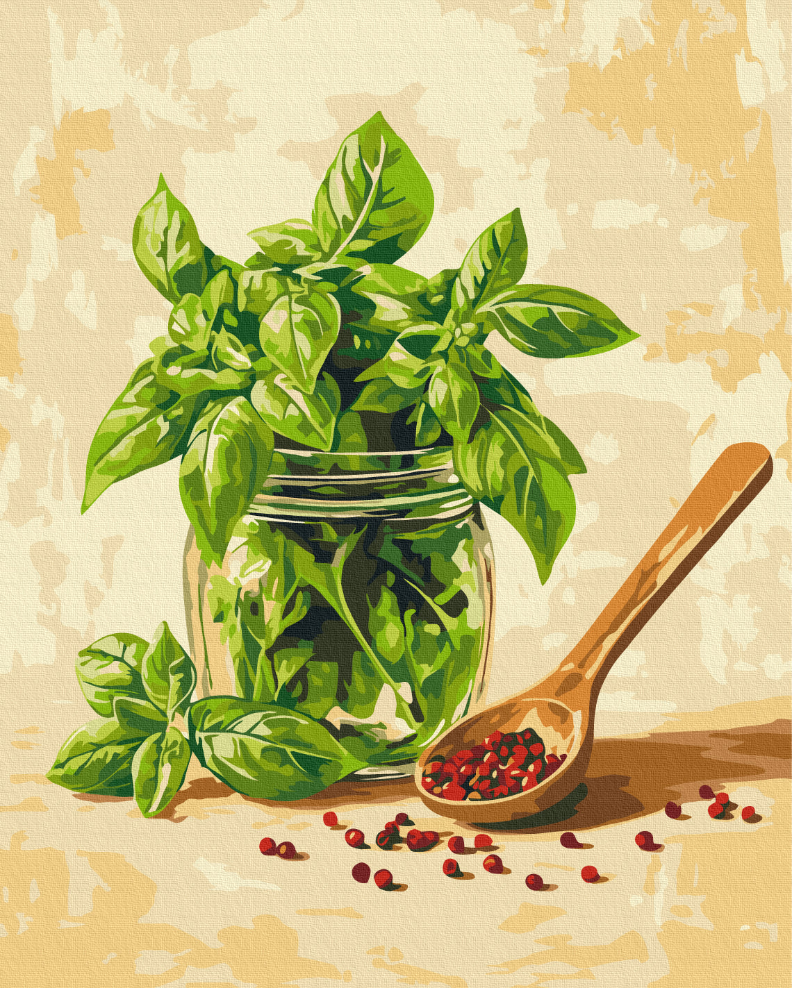 Maalaa numeroin Paint by numbers Fragrant basil