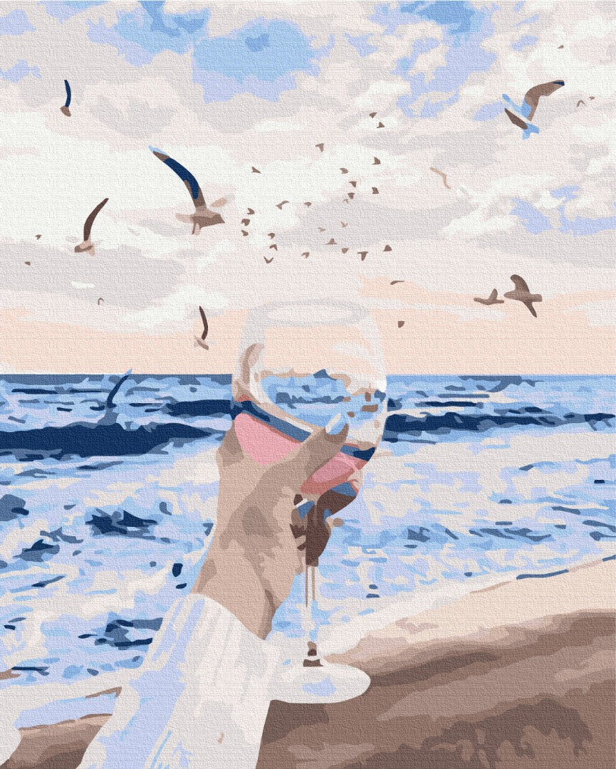 Maalaa numeroin Paint by numbers The sea in a glass