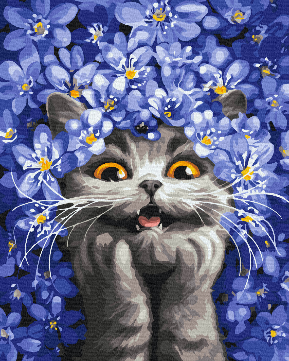 Maalaa numeroin Paint by numbers The cat in the snowdrops © Marianna Pashchuk