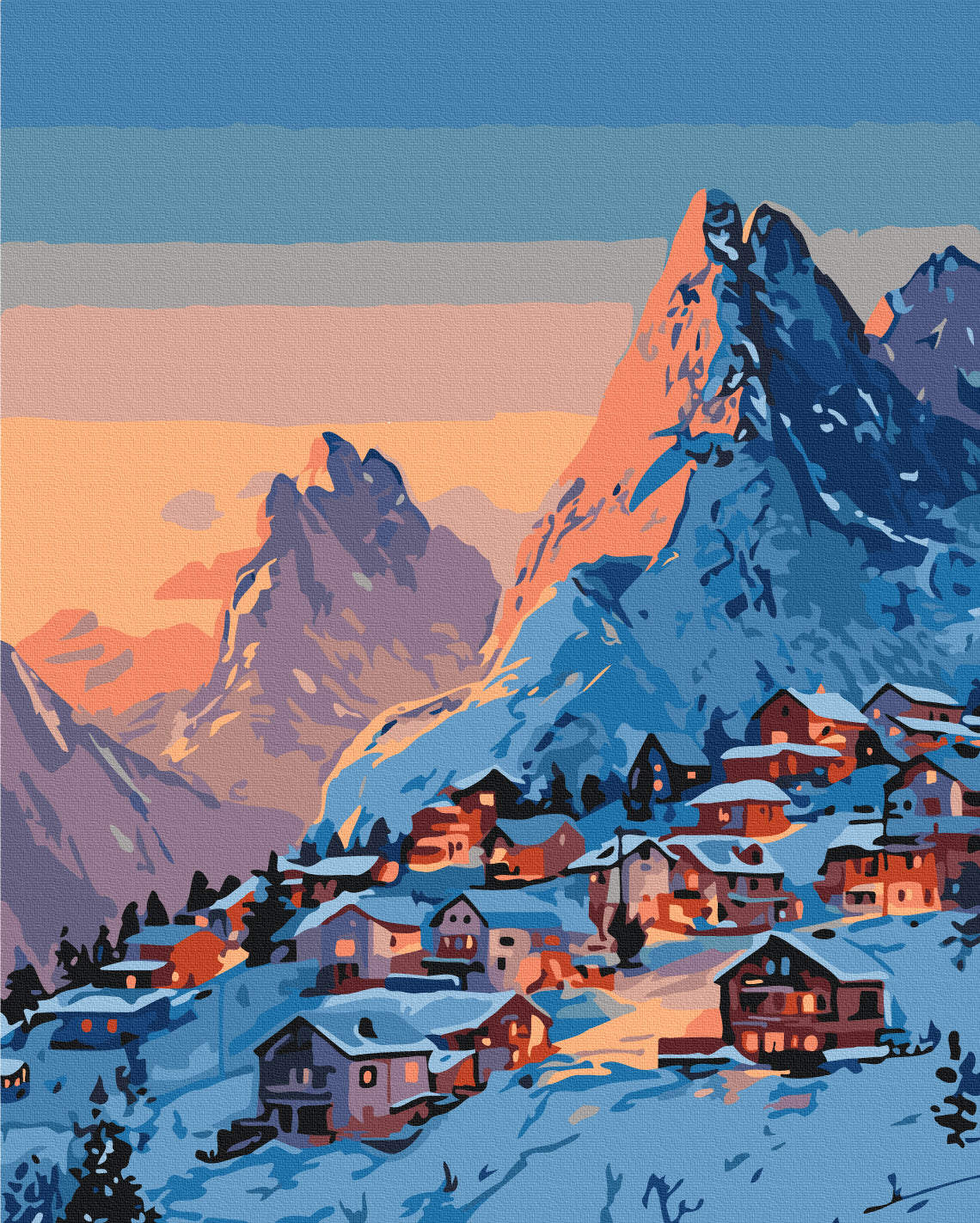 Maalaa numeroin Paint by numbers Frosty morning