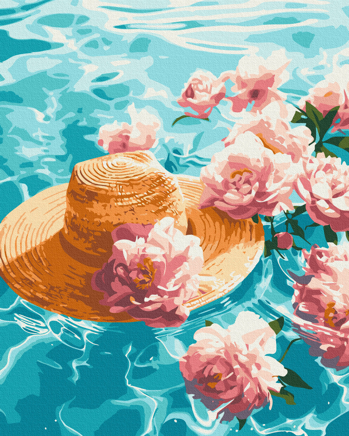 Maalaa numeroin Paint by numbers Water peonies