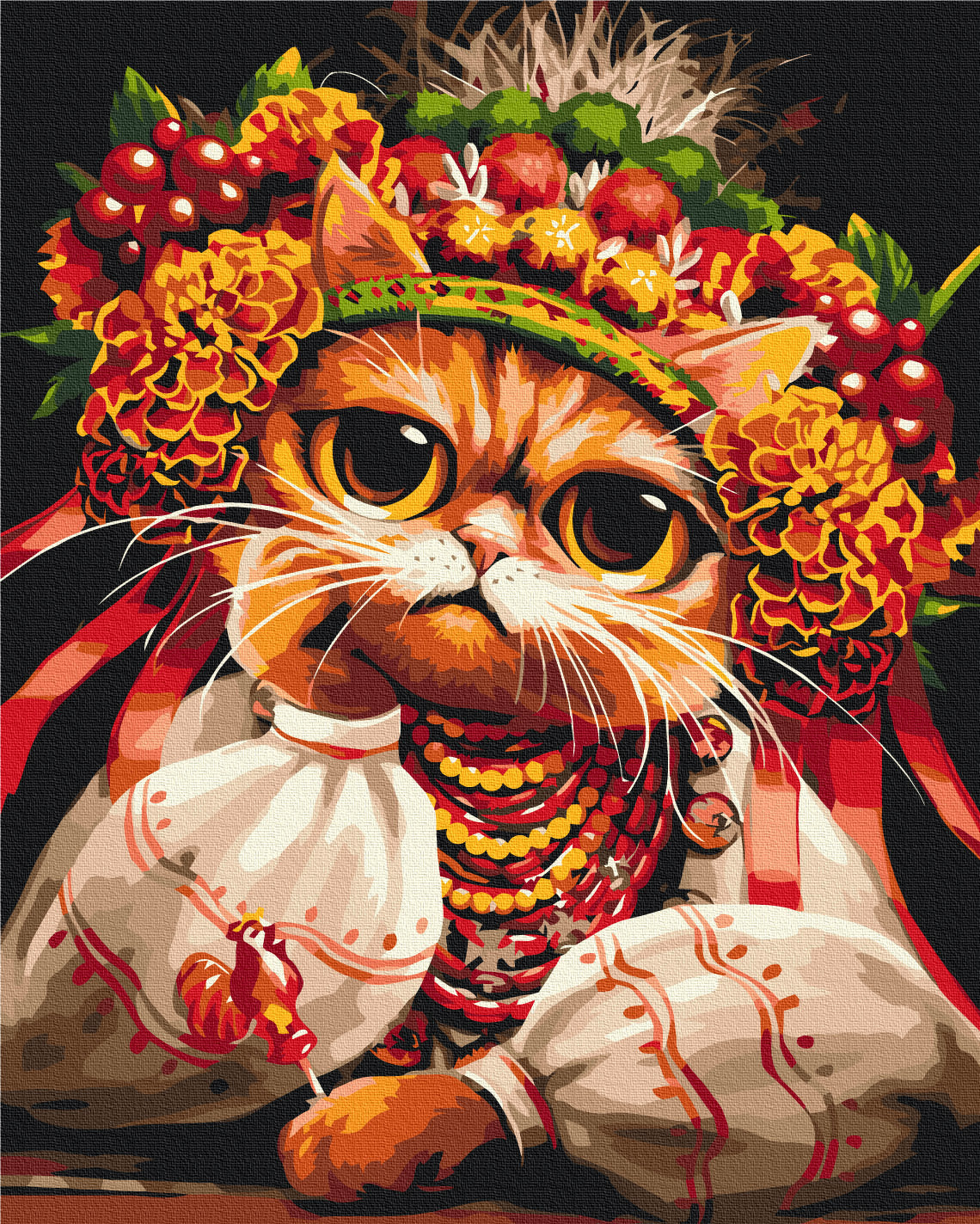 Maalaa numeroin Paint by numbers Sad cat © Marianna Pashchuk