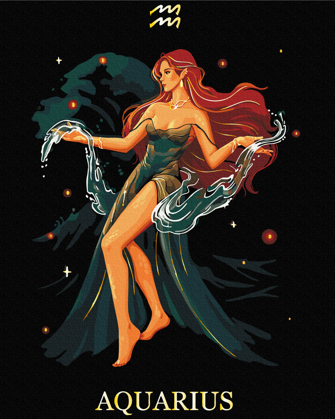 Maalaa numeroin Paint by numbers Aquarius © Solomiya Kovalchuk