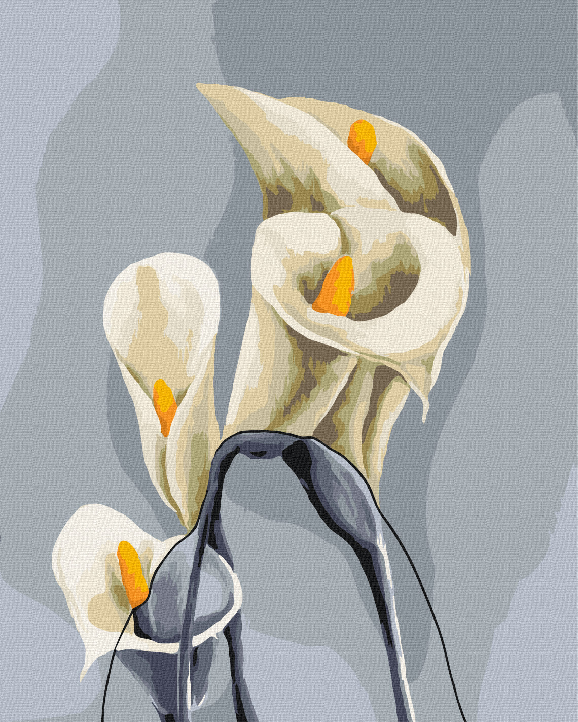 Maalaa numeroin Paint by numbers White calla lilies © Kateryna Savych