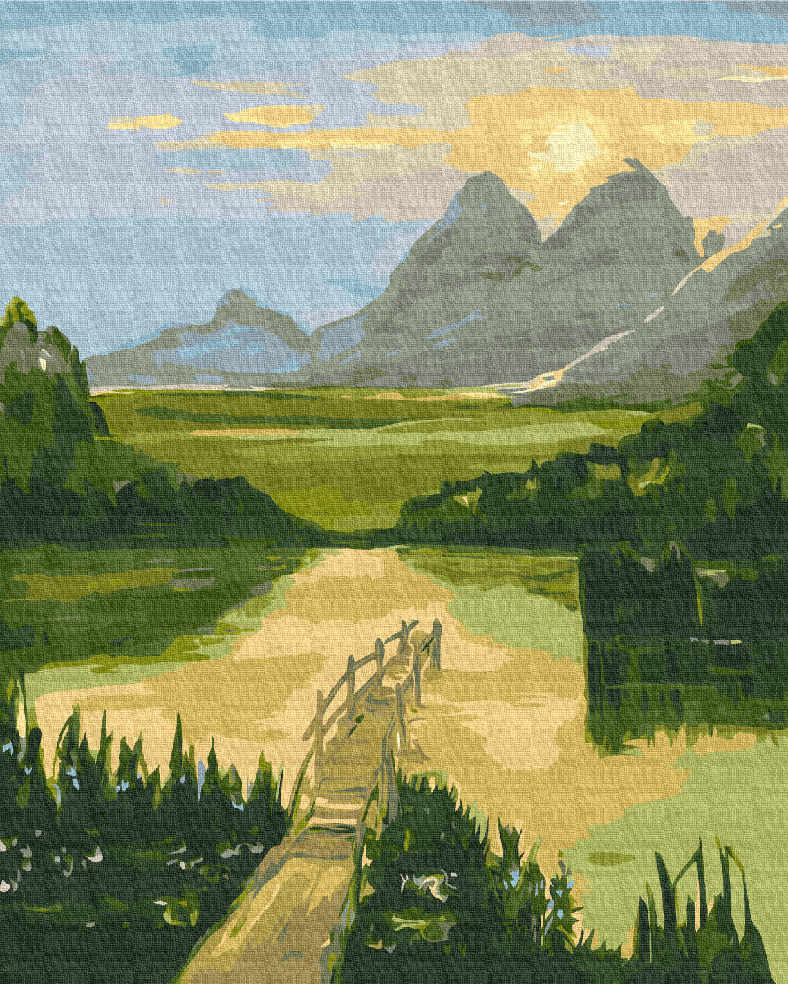 Maalaa numeroin Paint by numbers Dawn in the valley © Bona