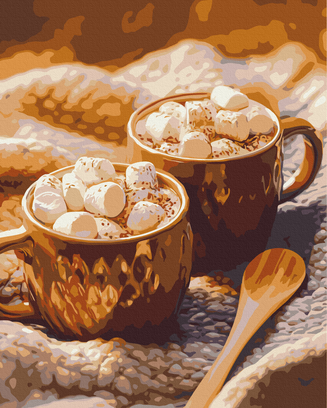 Maalaa numeroin Paint by numbers Cocoa with marshmallows