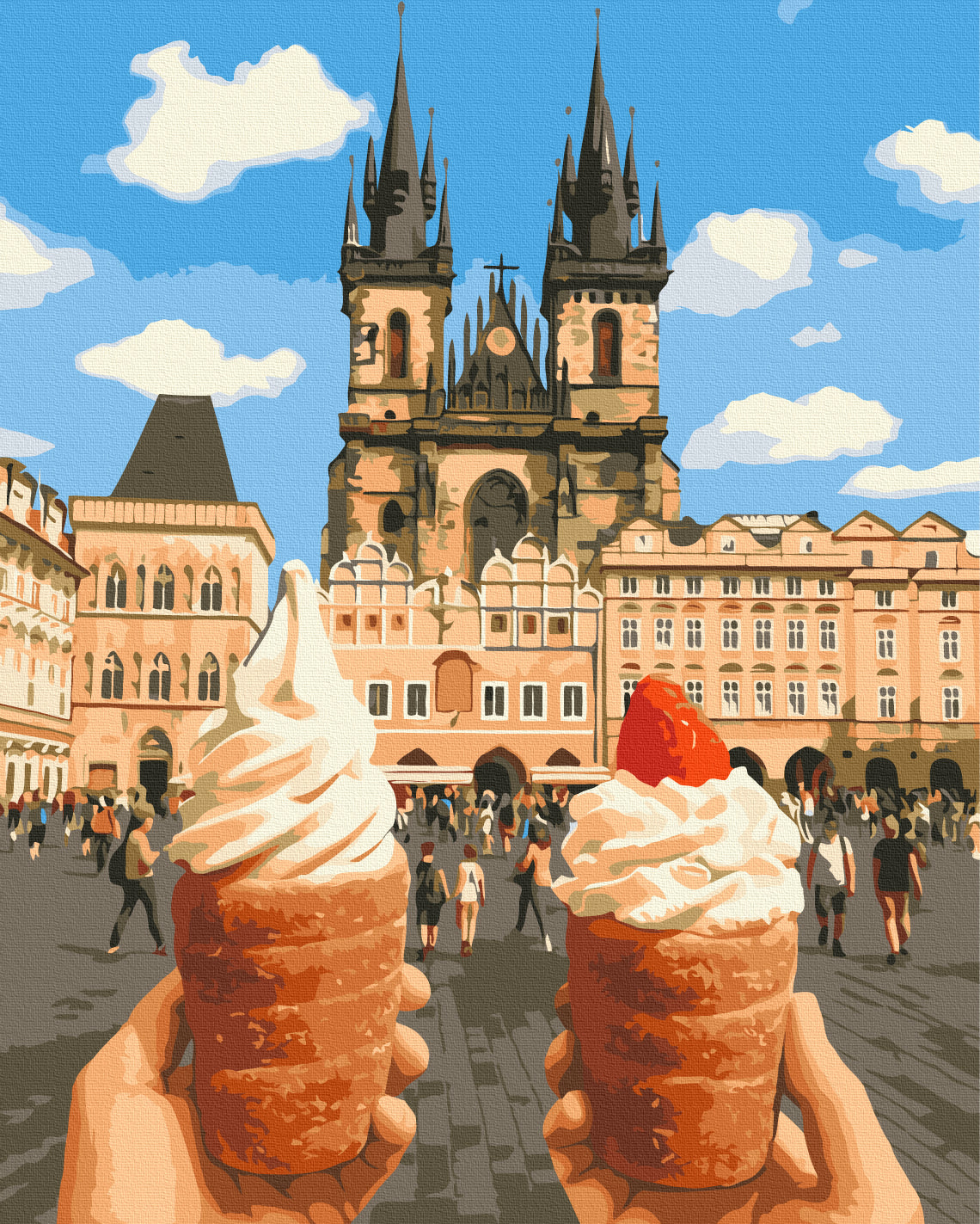 Maalaa numeroin Paint by numbers Delicacies of the old town