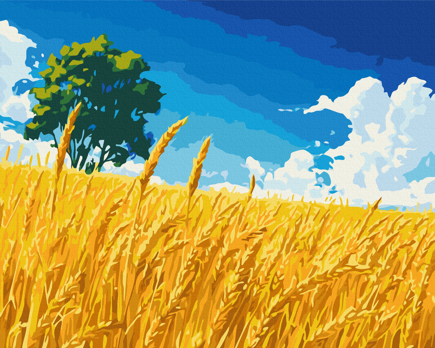 Maalaa numeroin Paint by numbers Field of golden ears of corn
