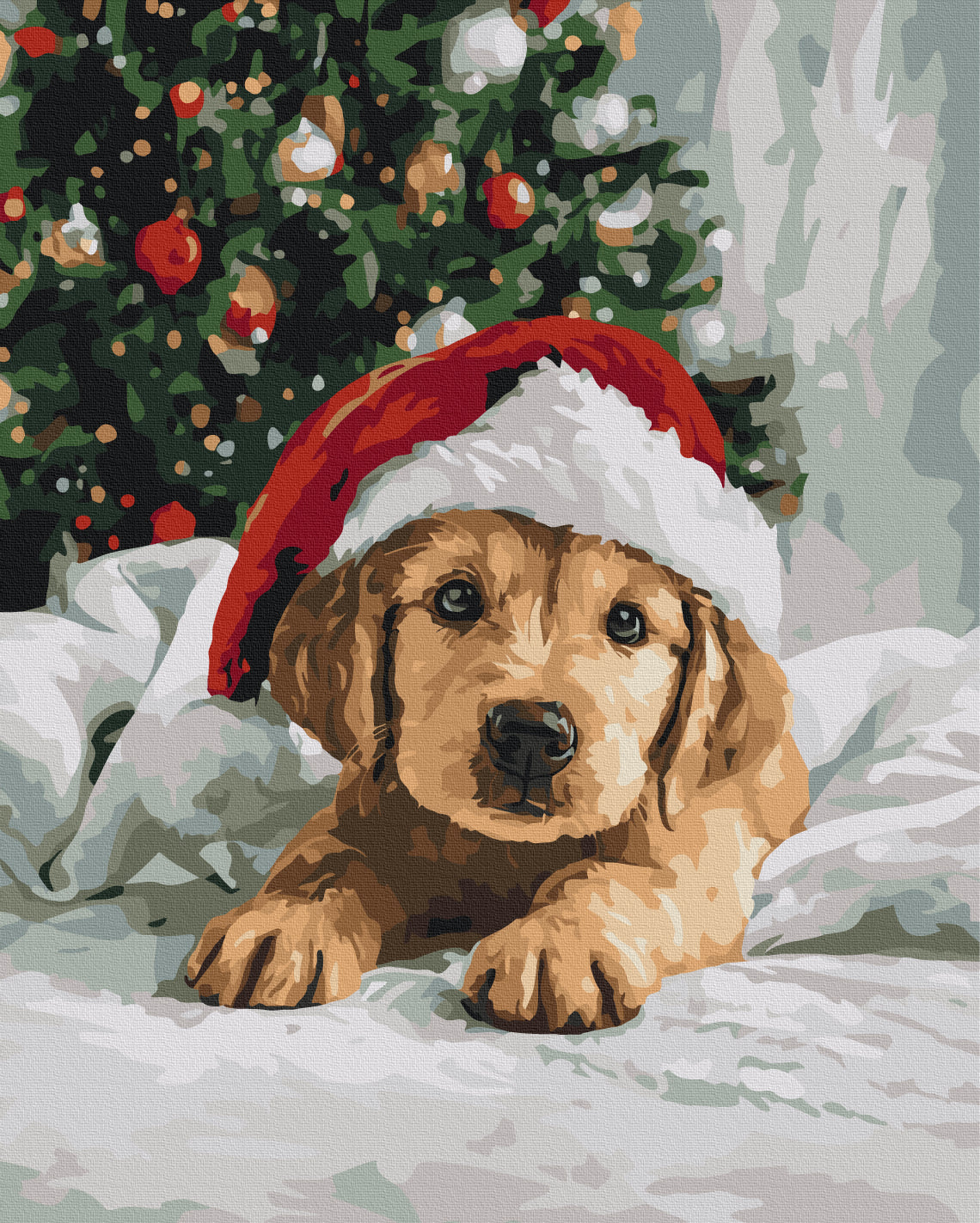 Maalaa numeroin Paint by numbers Fluffy New Year's friend