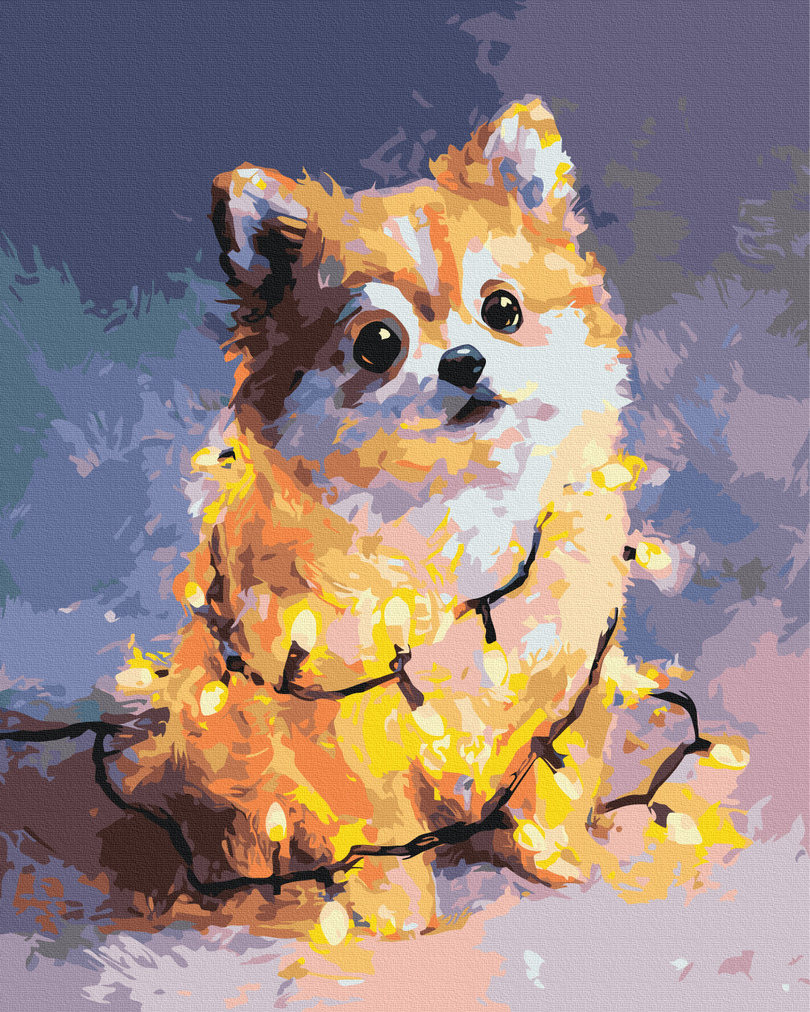 Maalaa numeroin Paint by numbers New Year's woof-woof
