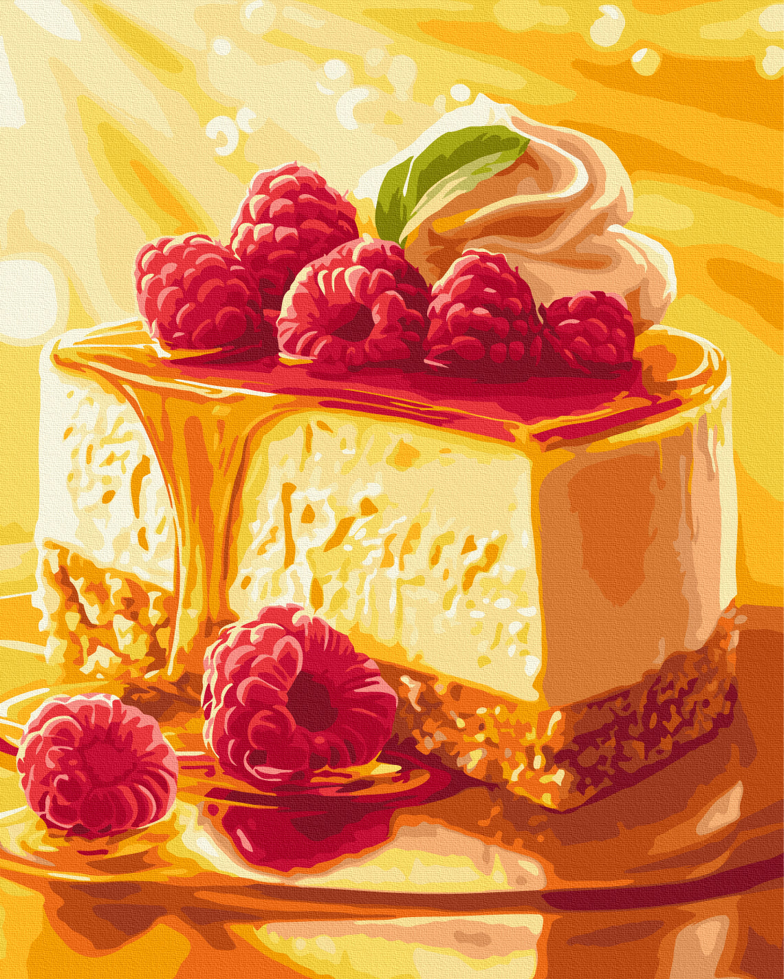 Maalaa numeroin Paint by numbers Honey cheesecake