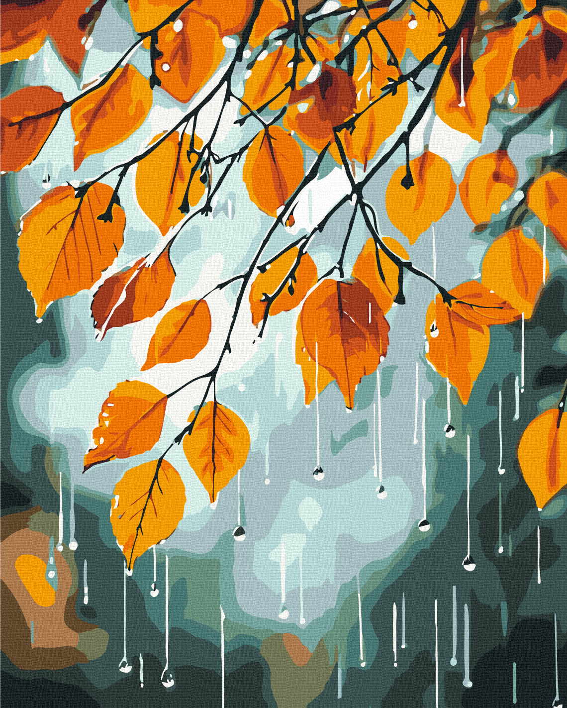 Maalaa numeroin Paint by numbers Autumn rain