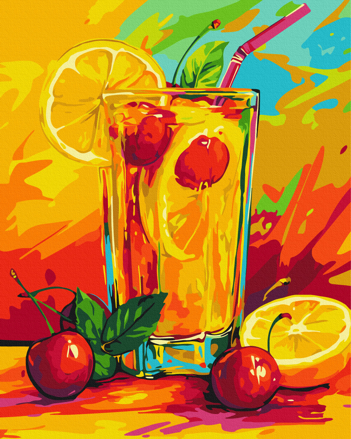 Maalaa numeroin Paint by numbers Fruit cocktail