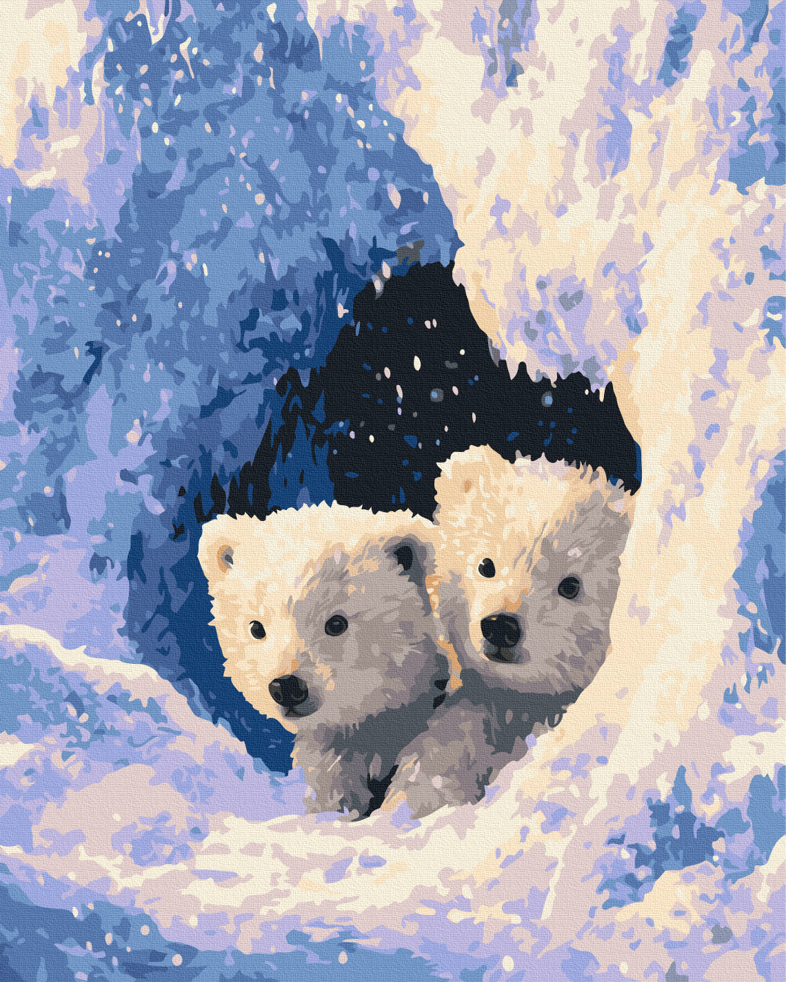 Maalaa numeroin Paint by numbers Polar bears