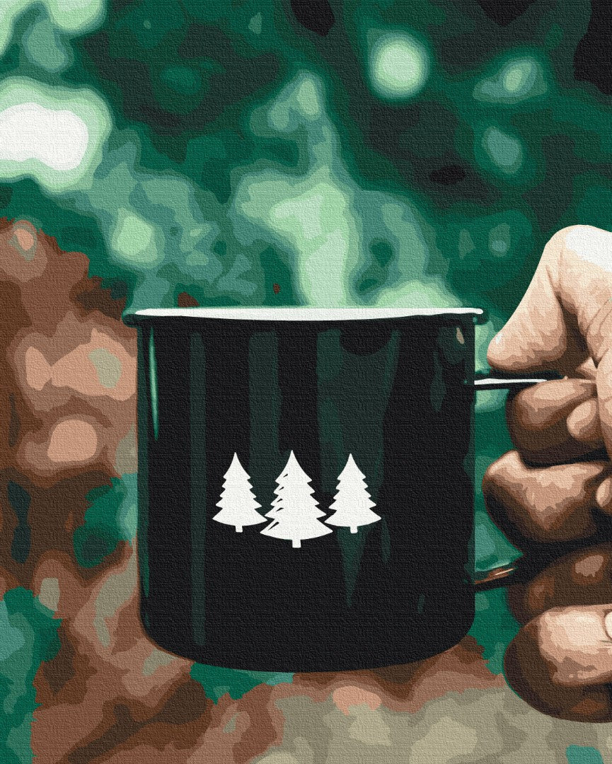 Maalaa numeroin Paint by numbers Christmas tree tea