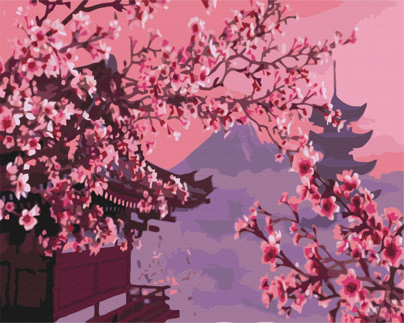 Maalaa numeroin Paint by numbers Sakura in Japan
