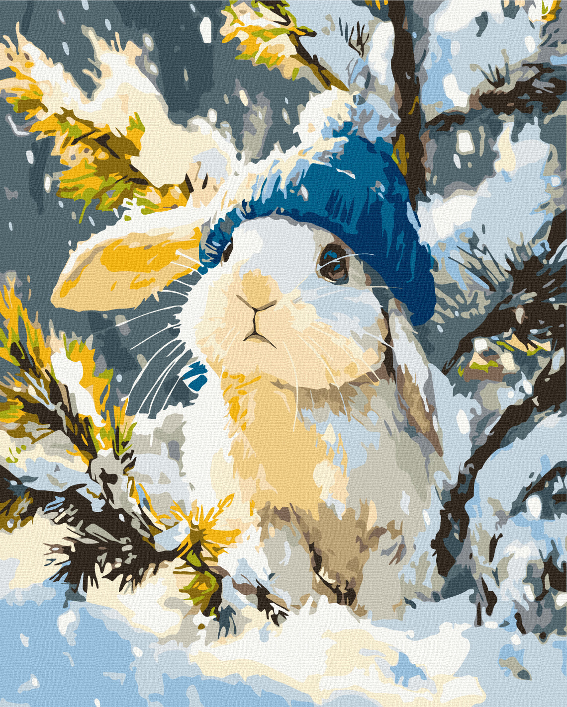 Maalaa numeroin Paint by numbers White snowflake with a tail