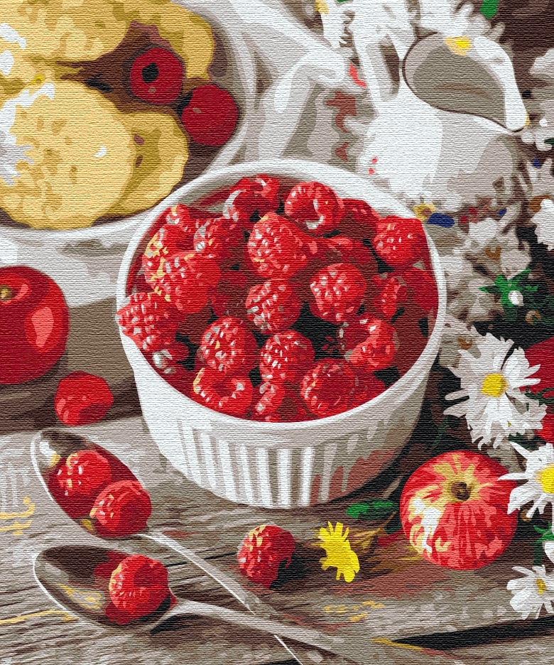 Maalaa numeroin Paint by numbers Raspberry snack