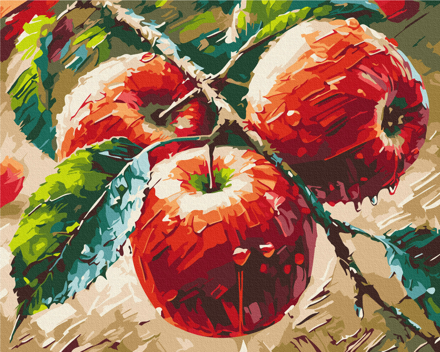 Maalaa numeroin Paint by numbers Fresh apples © Oleg Loburak