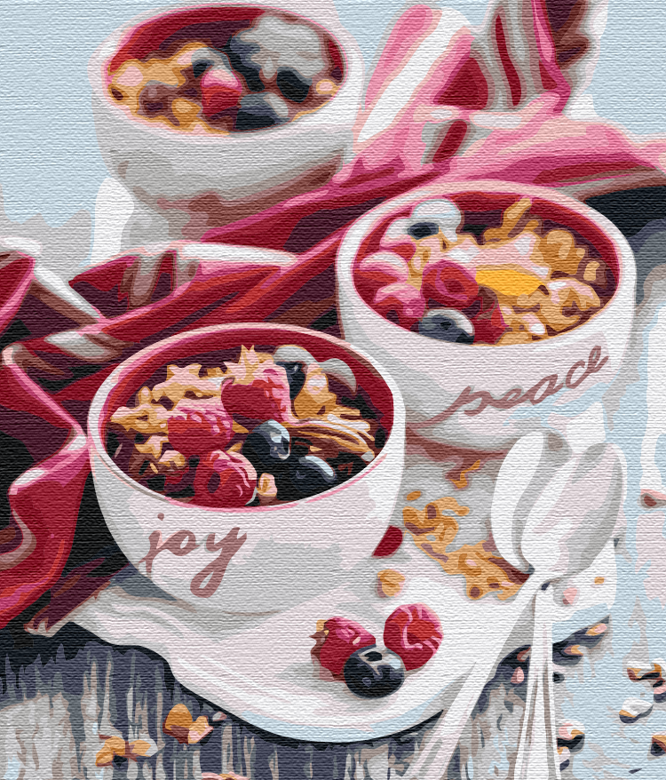 Maalaa numeroin Paint by numbers Berry breakfast