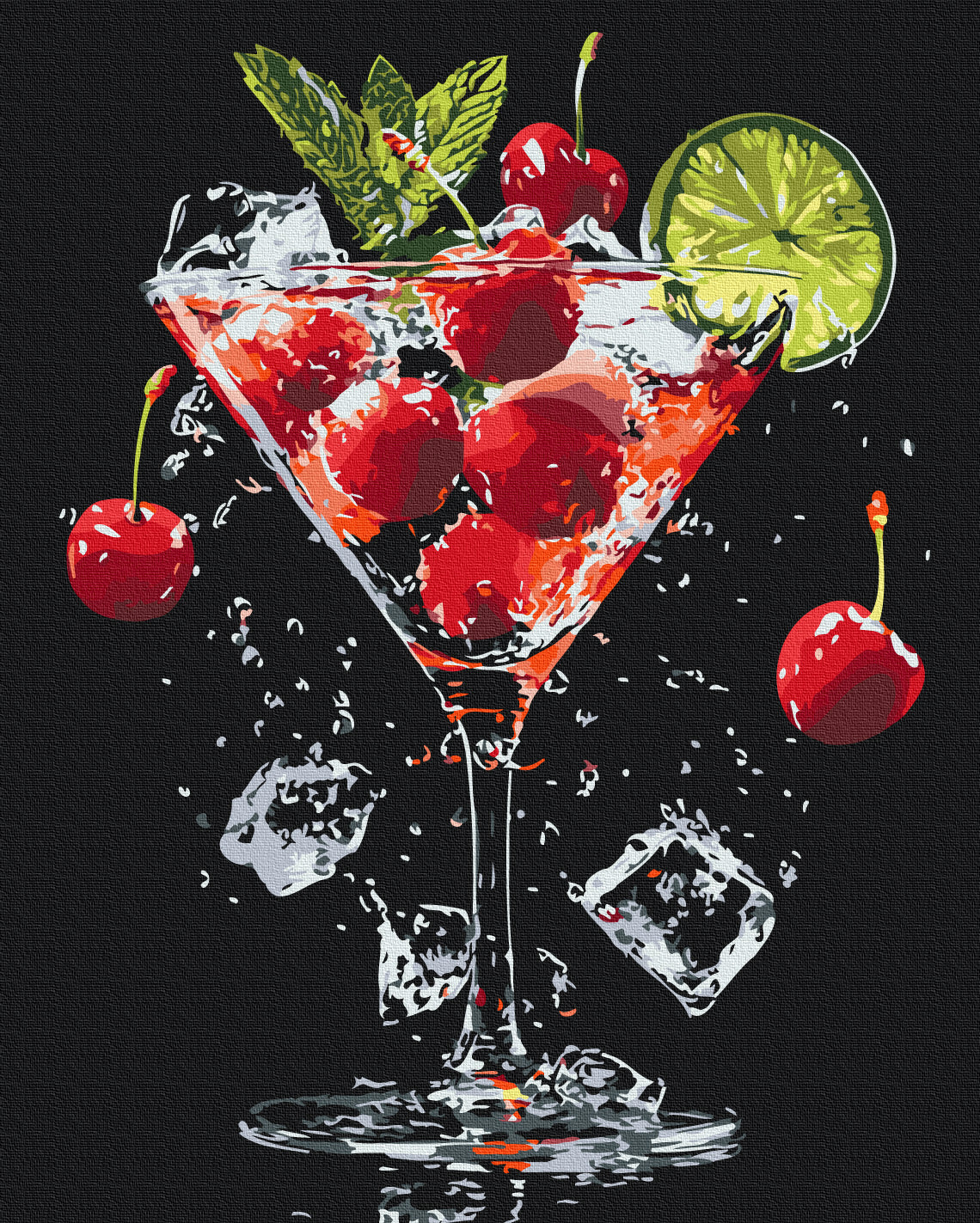 Maalaa numeroin Paint by numbers Enjoyment in a glass