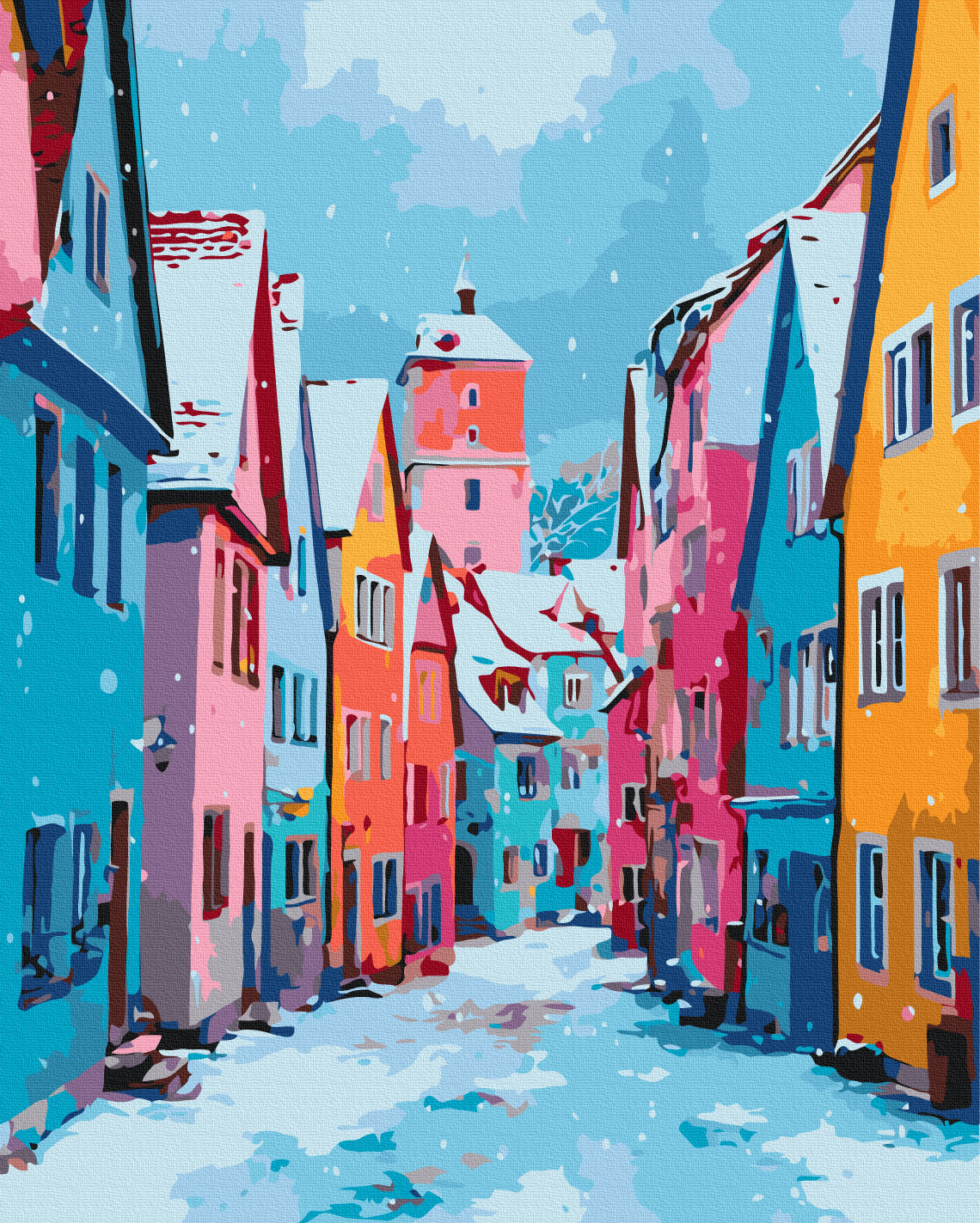 Maalaa numeroin Paint by numbers Colorful winter