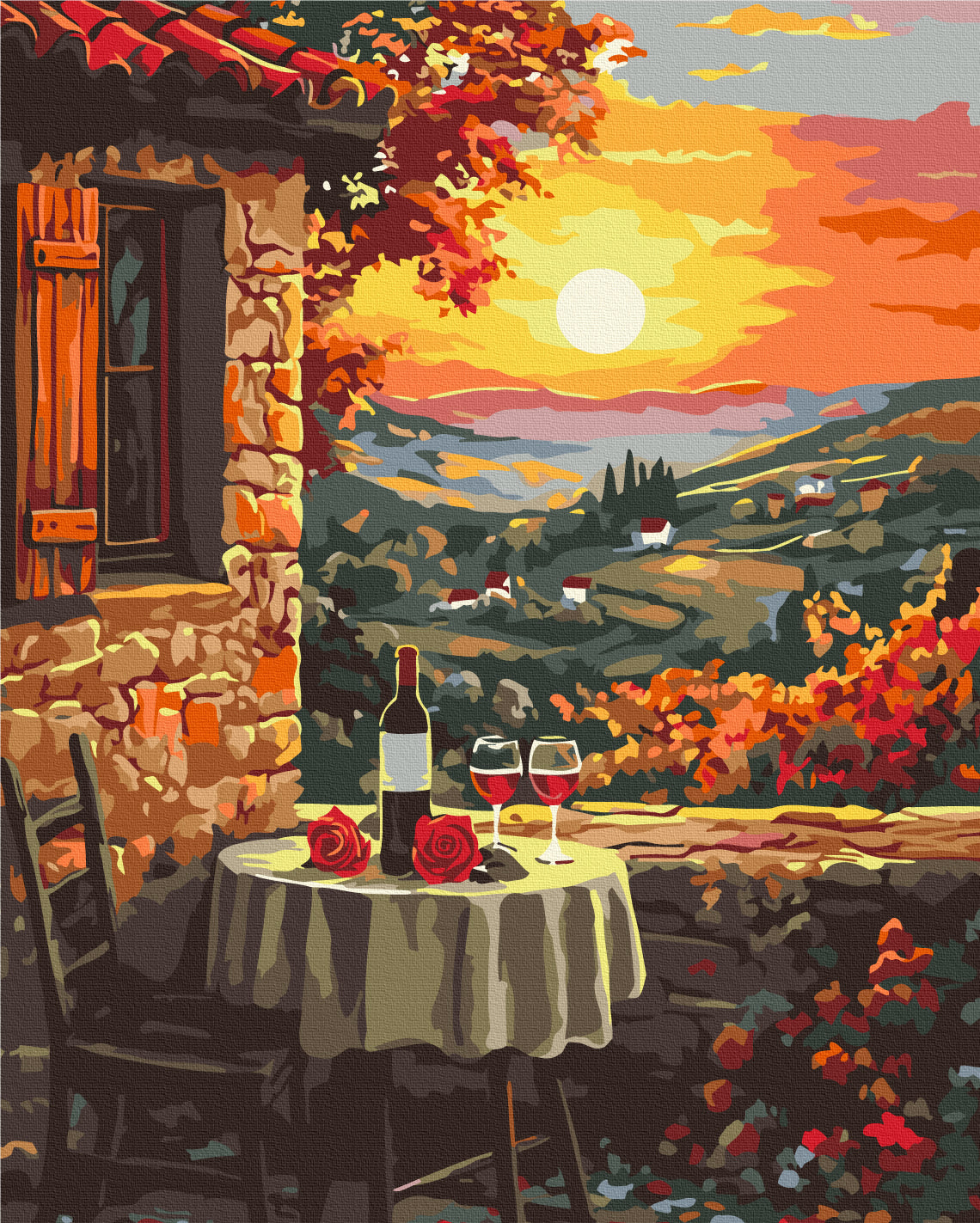 Maalaa numeroin Paint by numbers Romantic sunset