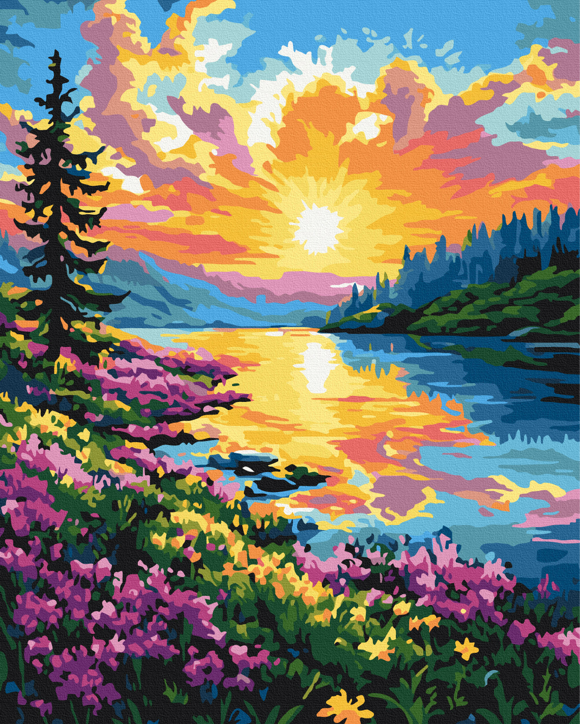 Maalaa numeroin Paint by numbers Spring colors