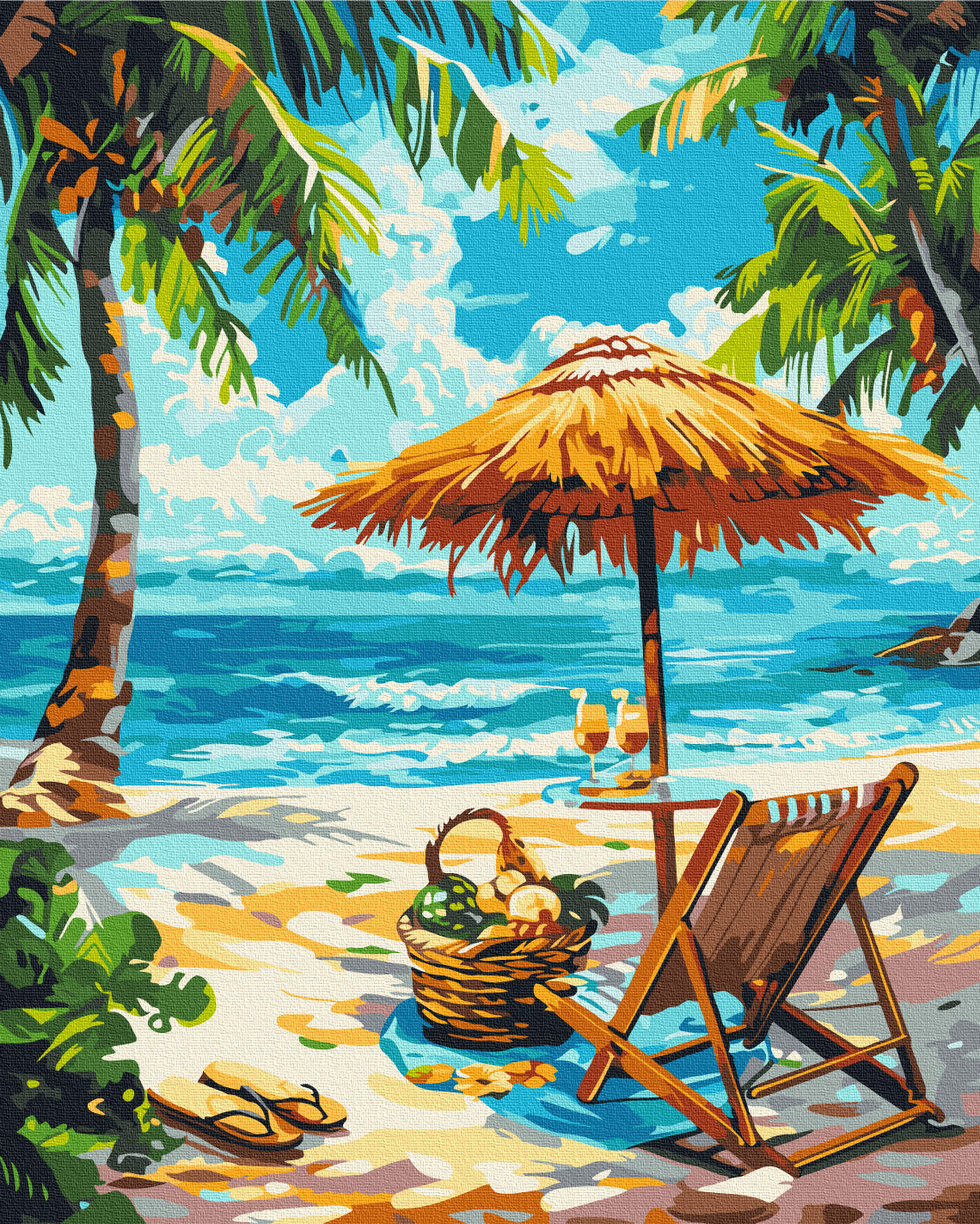 Maalaa numeroin Paint by numbers Beach relaxation