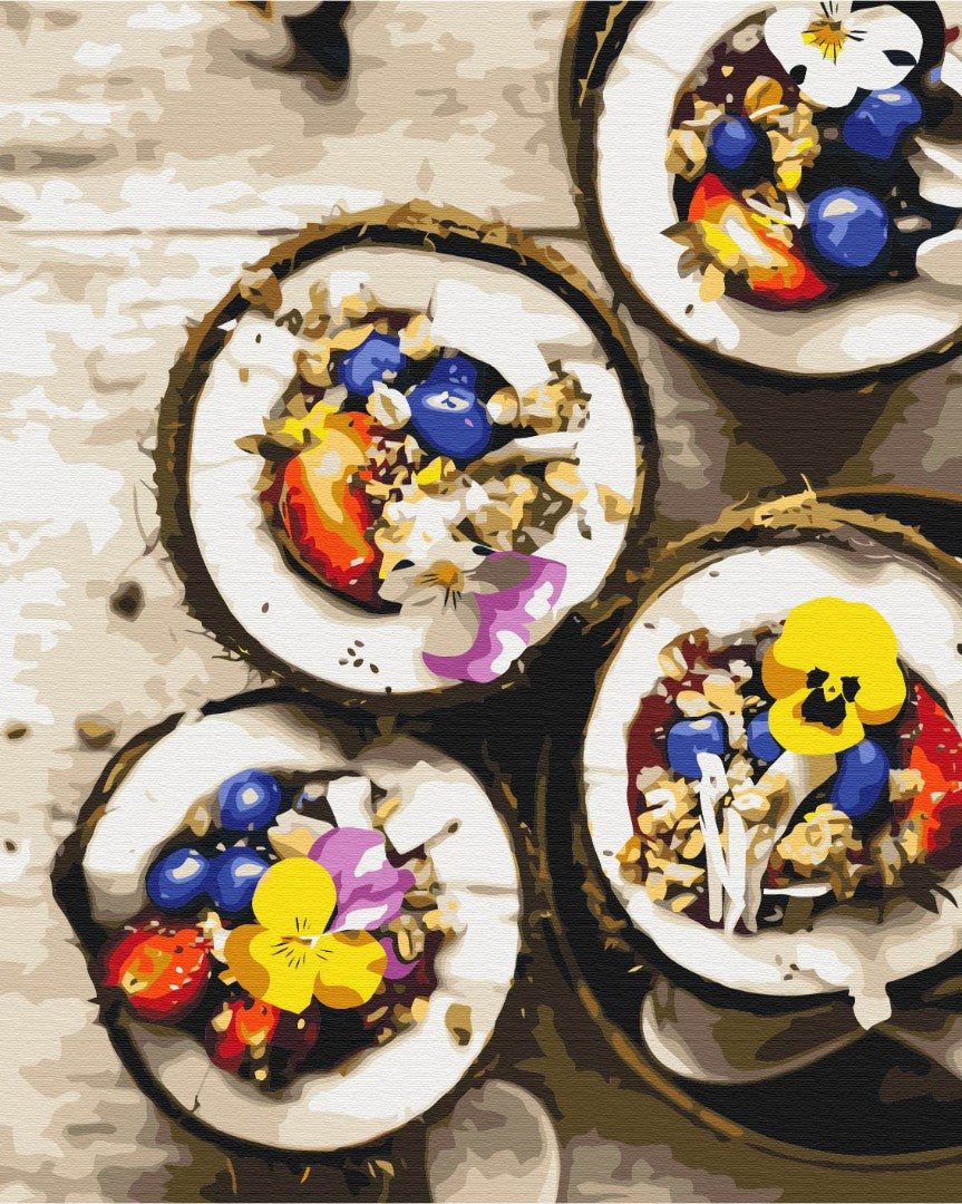 Maalaa numeroin Paint by numbers Coconut breakfast