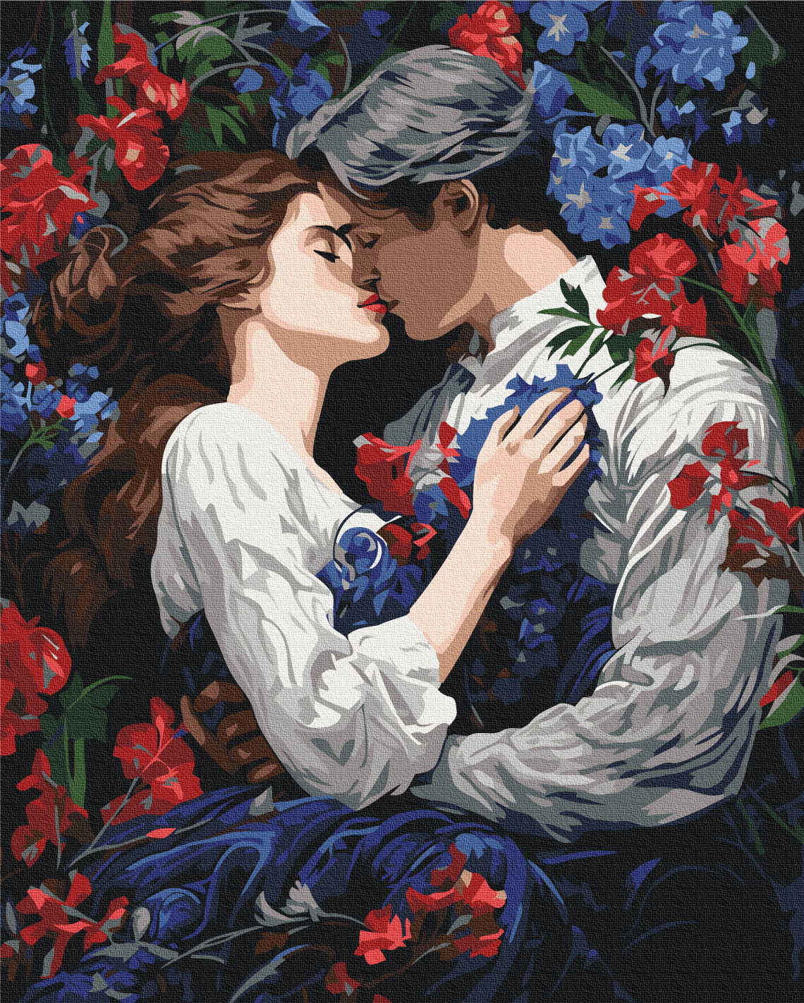 Maalaa numeroin Paint by numbers A Kiss in a Blooming Garden