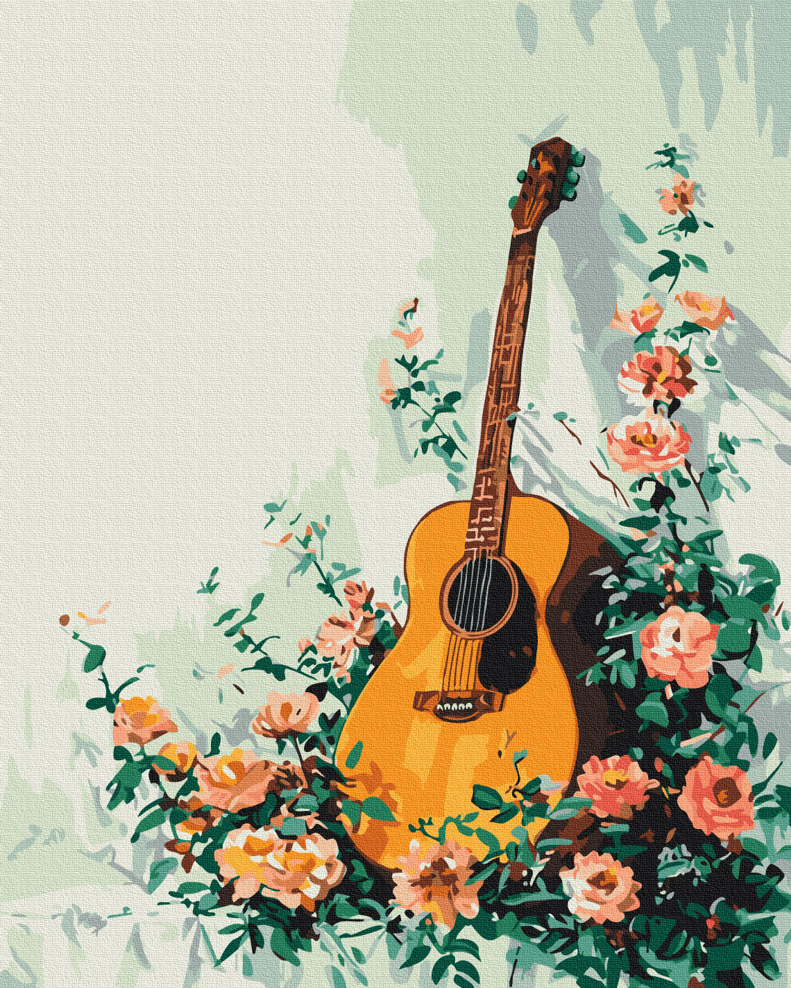 Maalaa numeroin Paint by numbers Flowering guitar