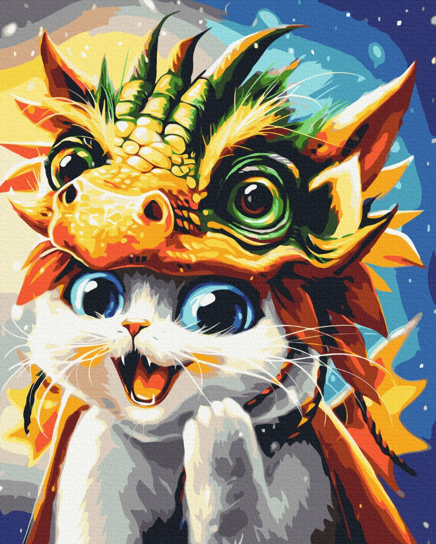 Maalaa numeroin Paint by numbers Cat Dragon © Marianna Pashchuk