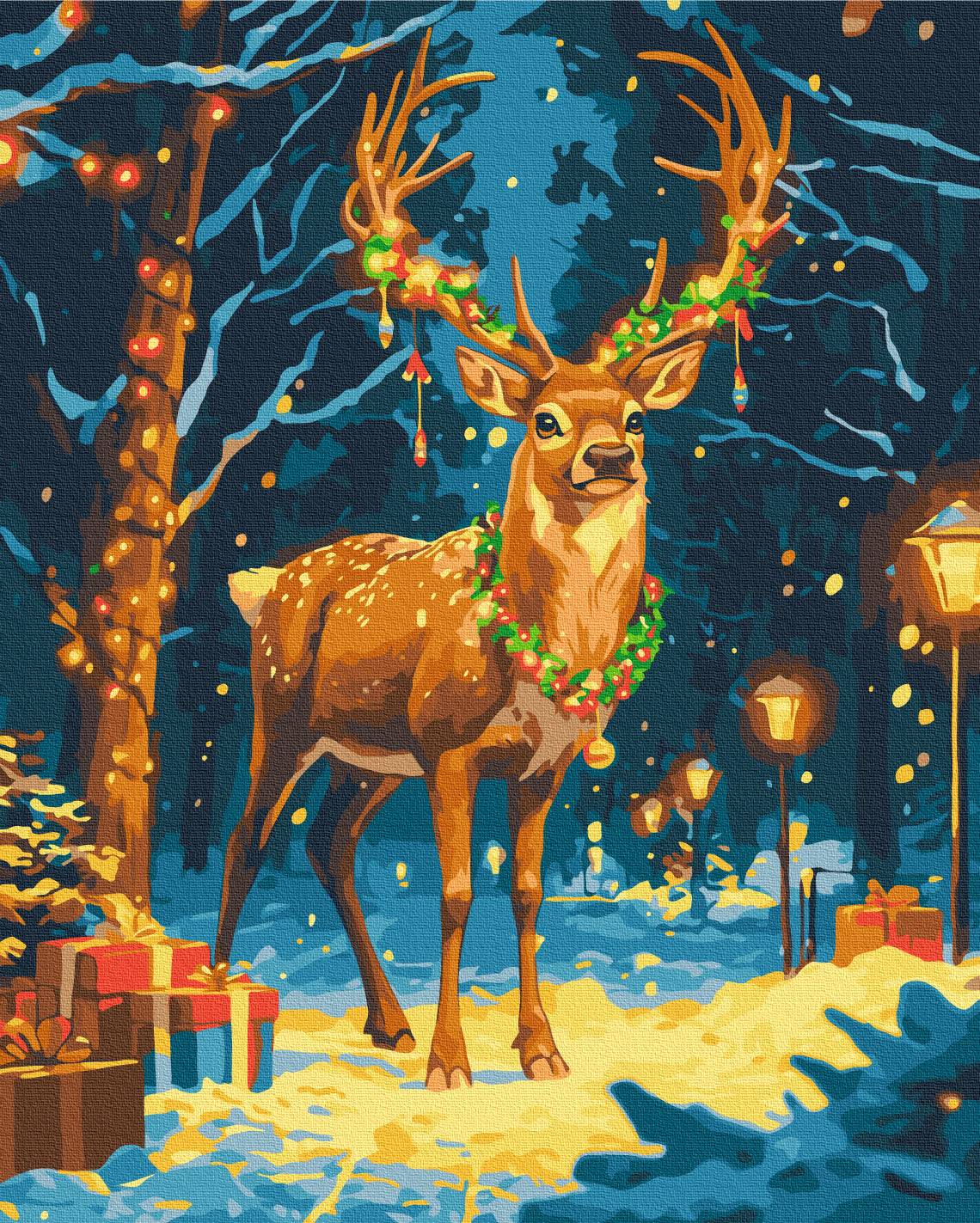 Maalaa numeroin Paint by numbers Christmas reindeer