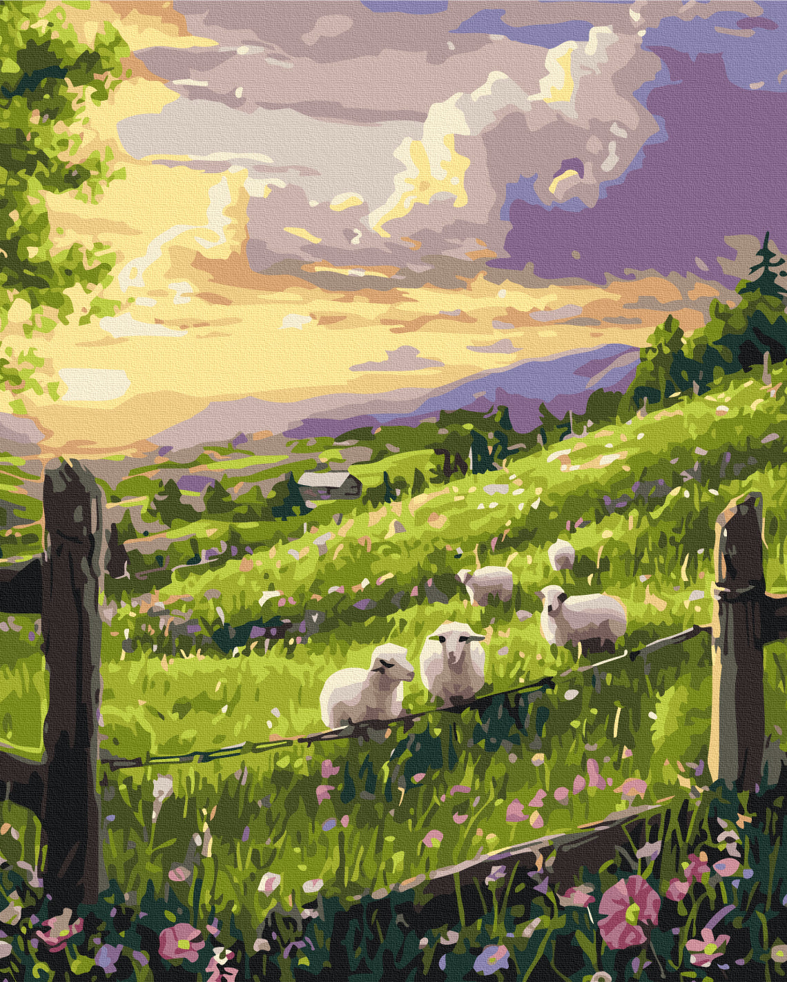 Maalaa numeroin Paint by numbers Spring meadow