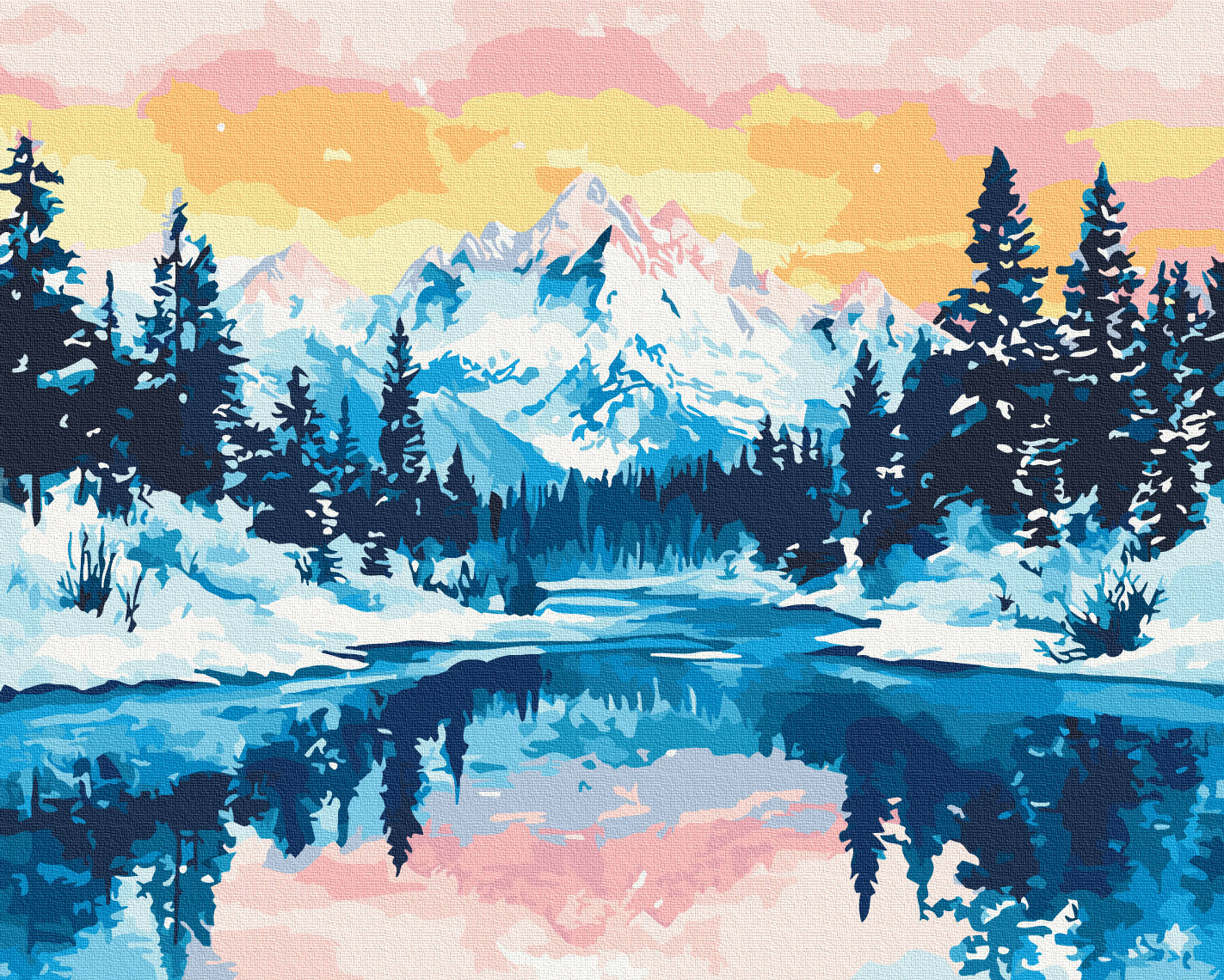 Maalaa numeroin Paint by numbers Silver peaks