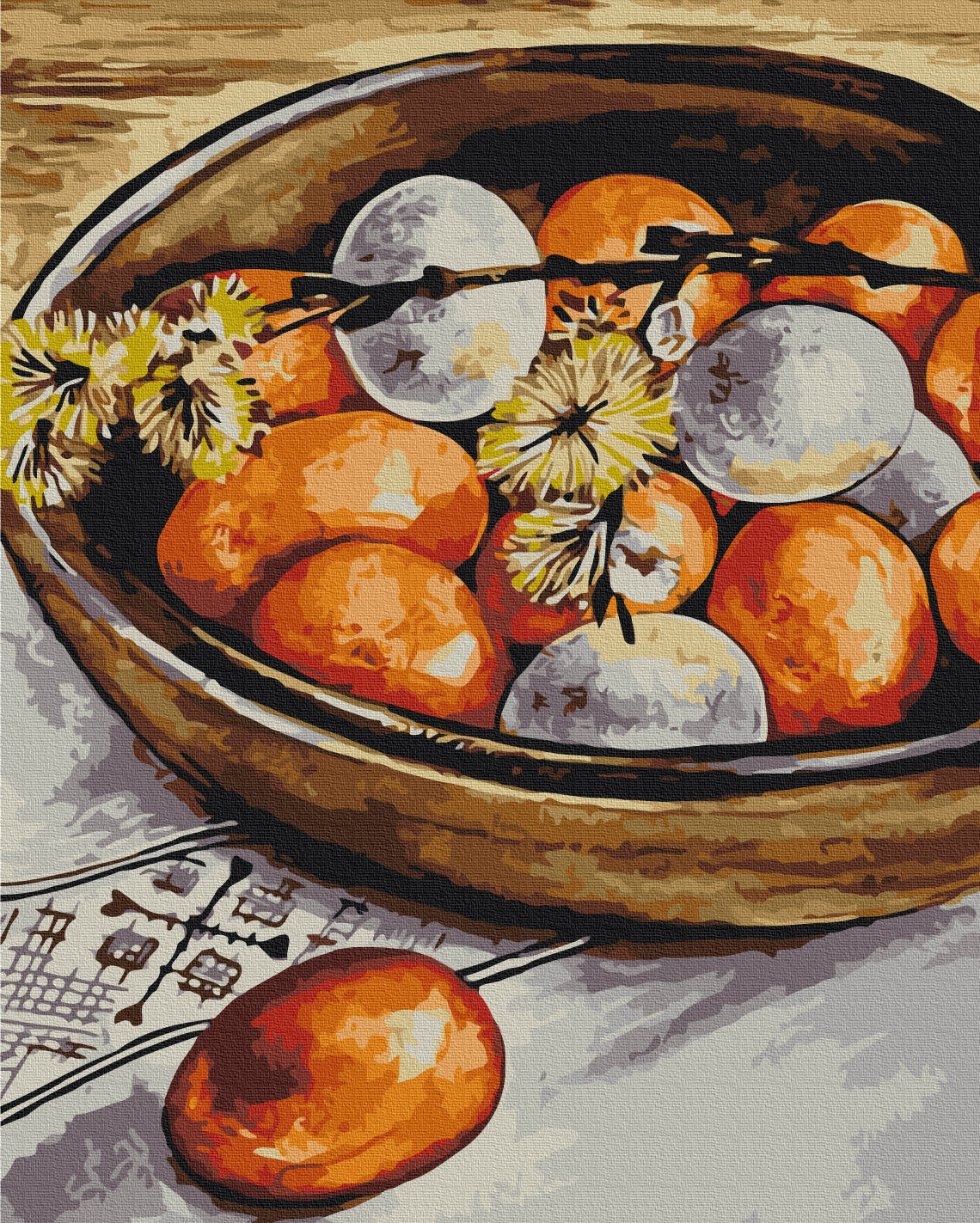 Maalaa numeroin Paint by numbers Easter eggs and willow © Karina Zimina