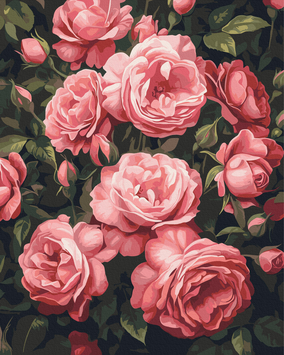 Maalaa numeroin Paint by numbers The fragrant peony bush