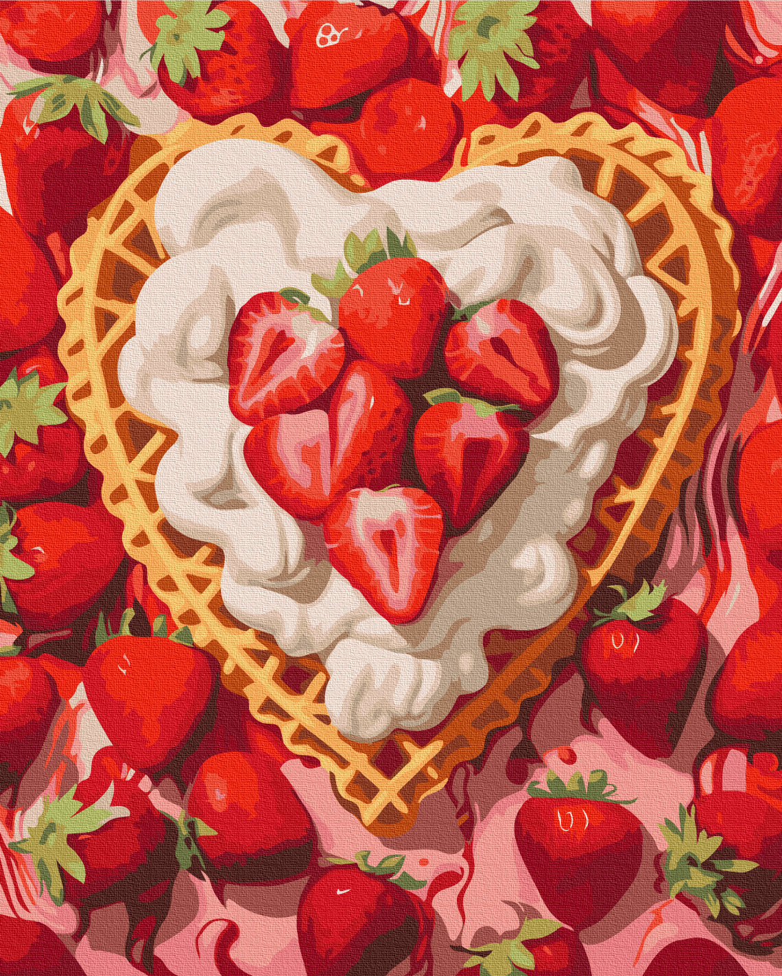 Maalaa numeroin Paint by numbers Strawberries & Cream