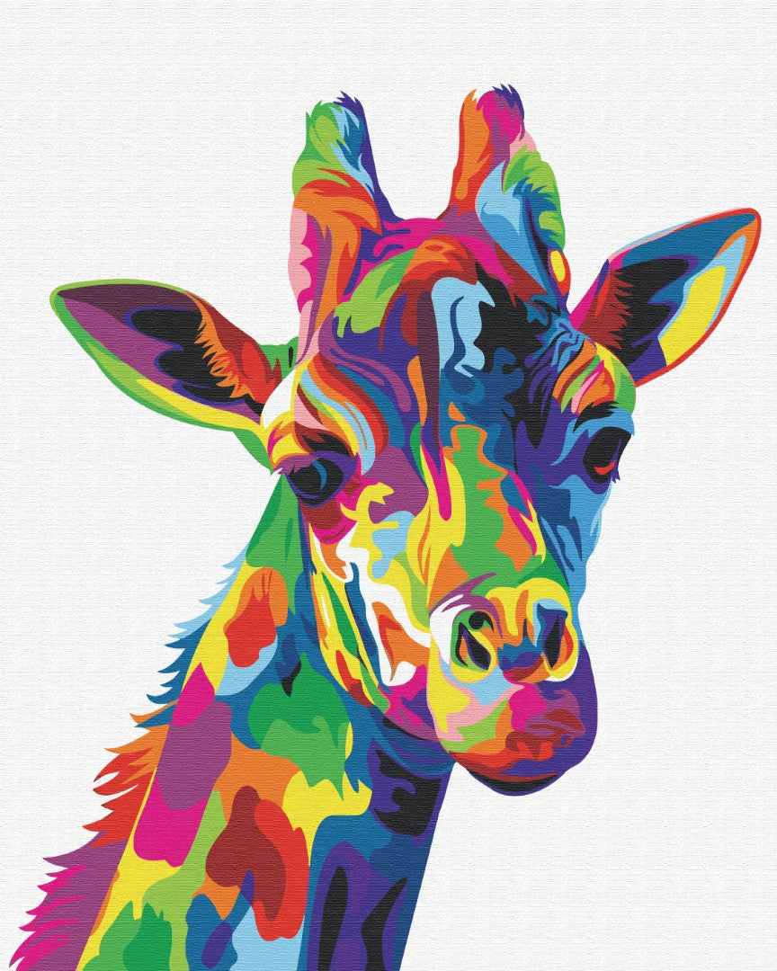 Maalaa numeroin Paint by numbers Rainbow giraffe