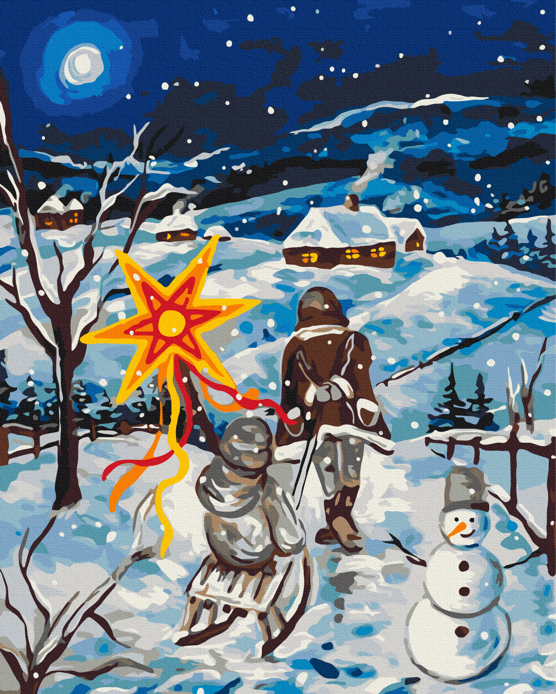 Maalaa numeroin Paint by numbers Christmas evening © Karina Zimina