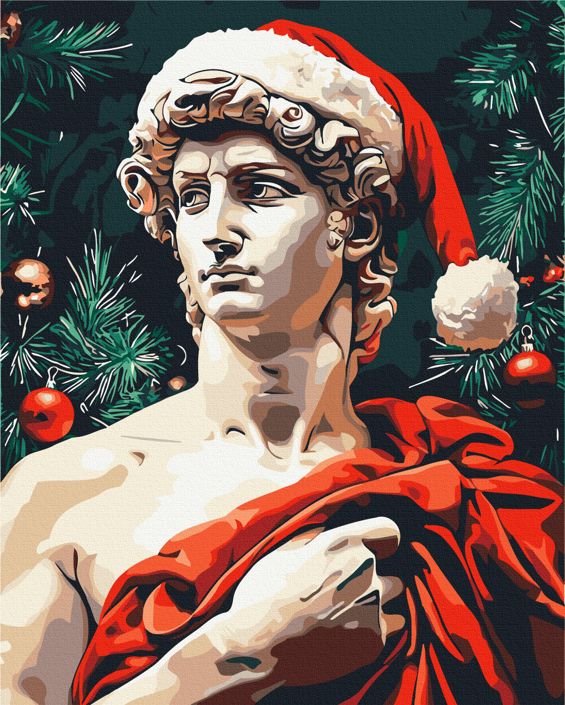 Maalaa numeroin Paint by numbers David in a New Year's mood