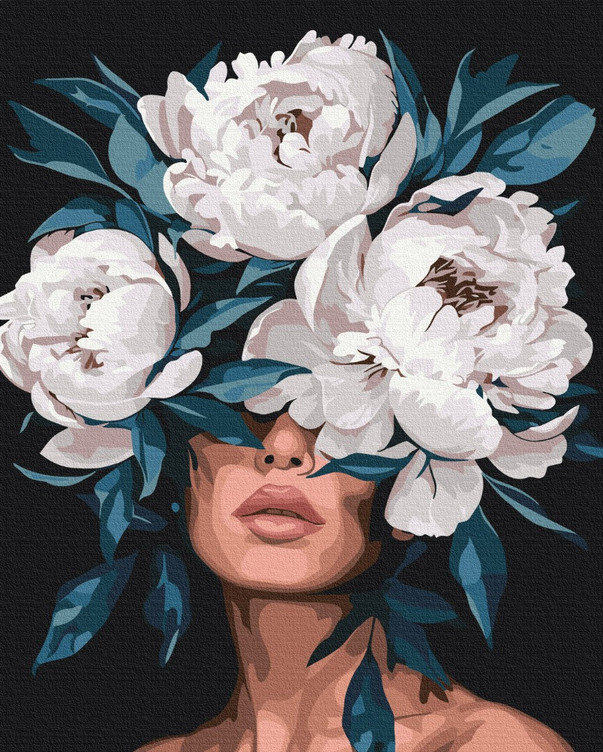 Maalaa numeroin Paint by numbers The secret of white peonies