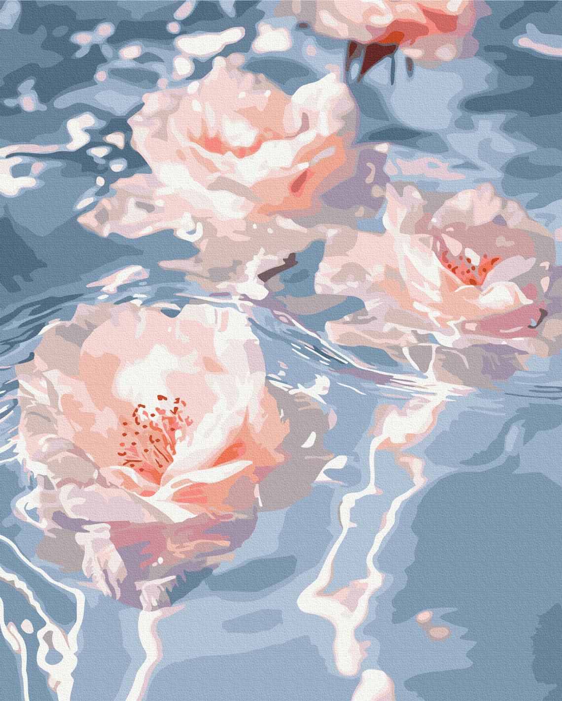 Maalaa numeroin Paint by numbers Flowers in the water