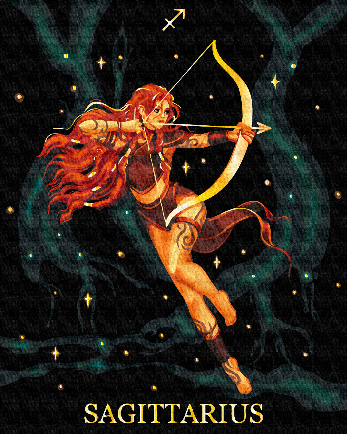 Maalaa numeroin Paint by numbers Sagittarius © Solomiya Kovalchuk