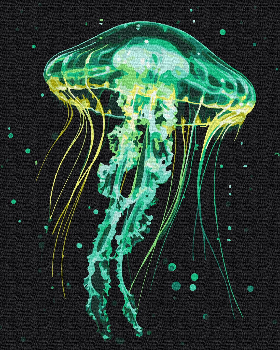 Maalaa numeroin Paint by numbers Shining jellyfish