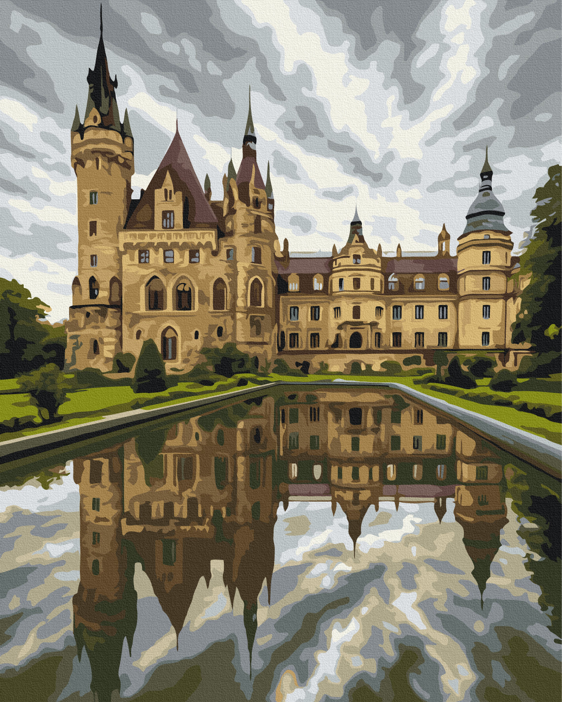 Maalaa numeroin Paint by numbers Moscheny Castle