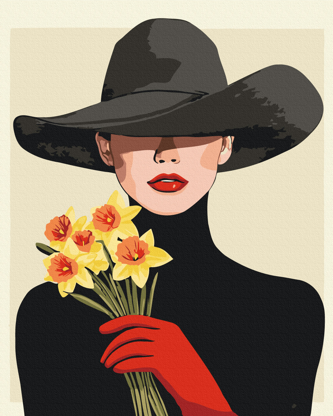 Maalaa numeroin Paint by numbers Bouquet of daffodils