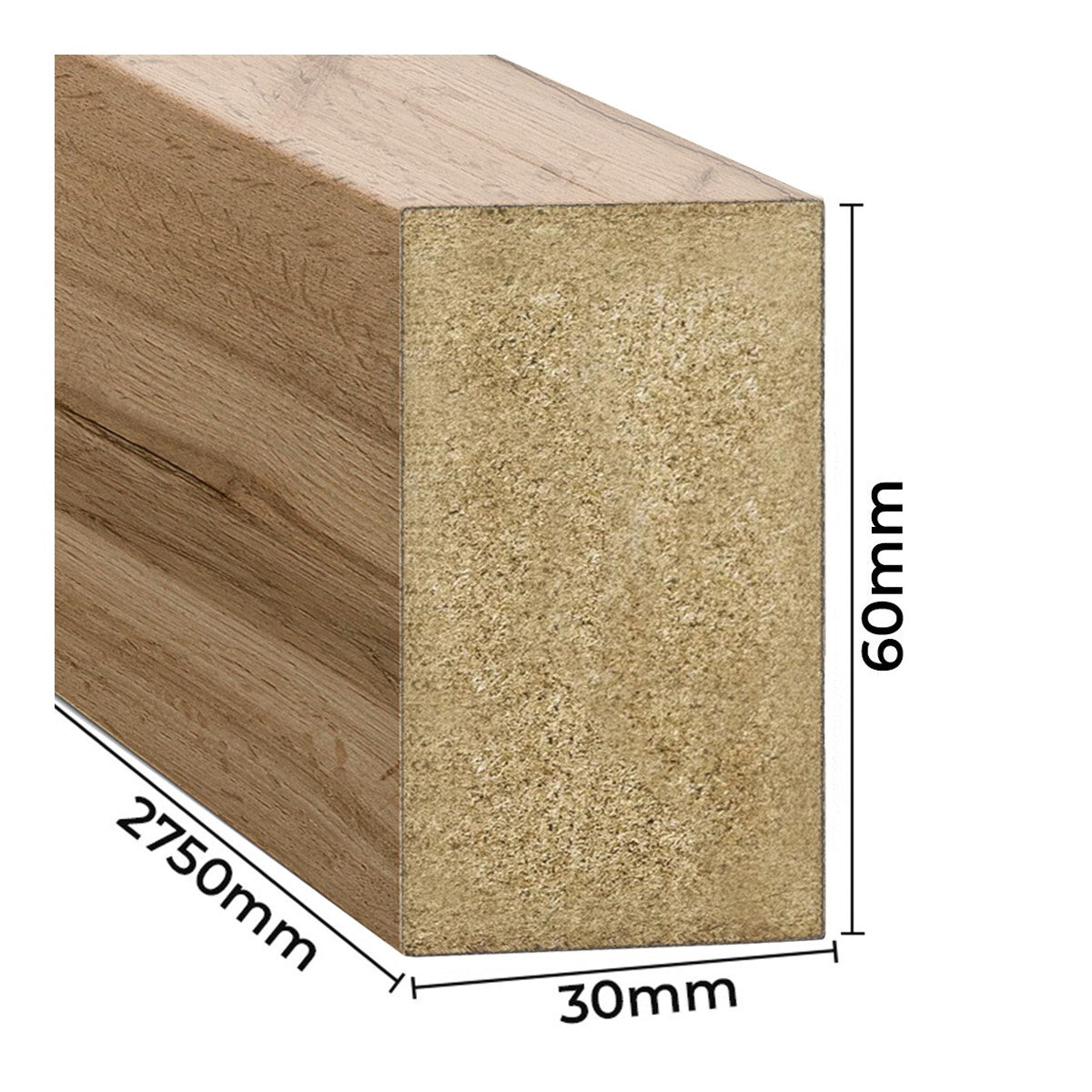 mdf tammi wotan 30x60 mm seinärimat moderniin sisustukseen
