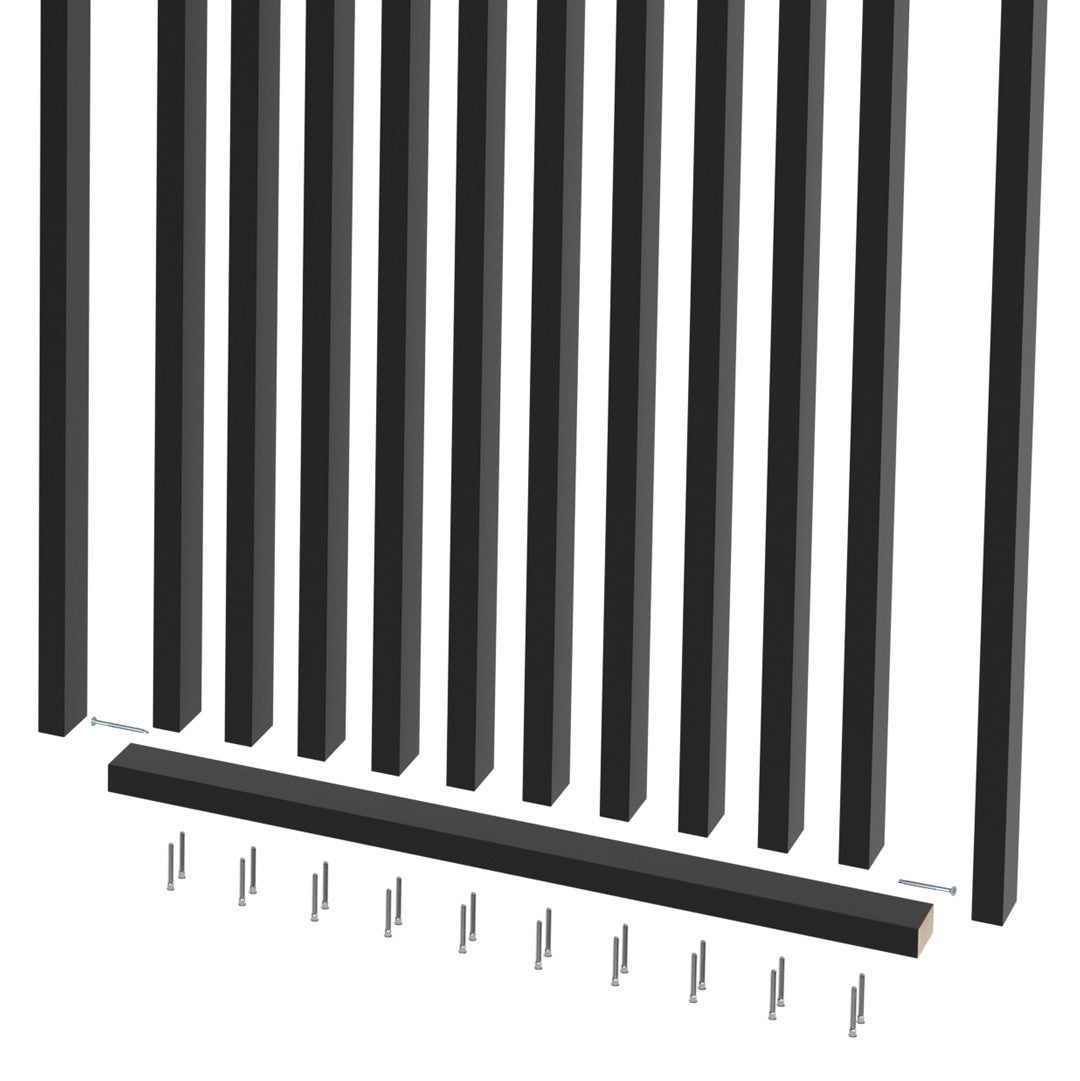 matta musta 30x60 mm rimaseinä laadukas MDF-rakenne